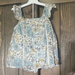 cupcakes & cashmere Floral Kids Matching Set - Blue and Yellow